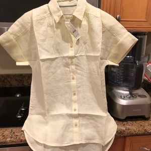 NWT Jcrew IBaurd Mcnutt Irish linen relaxed ss shirt size PXS in chiffon